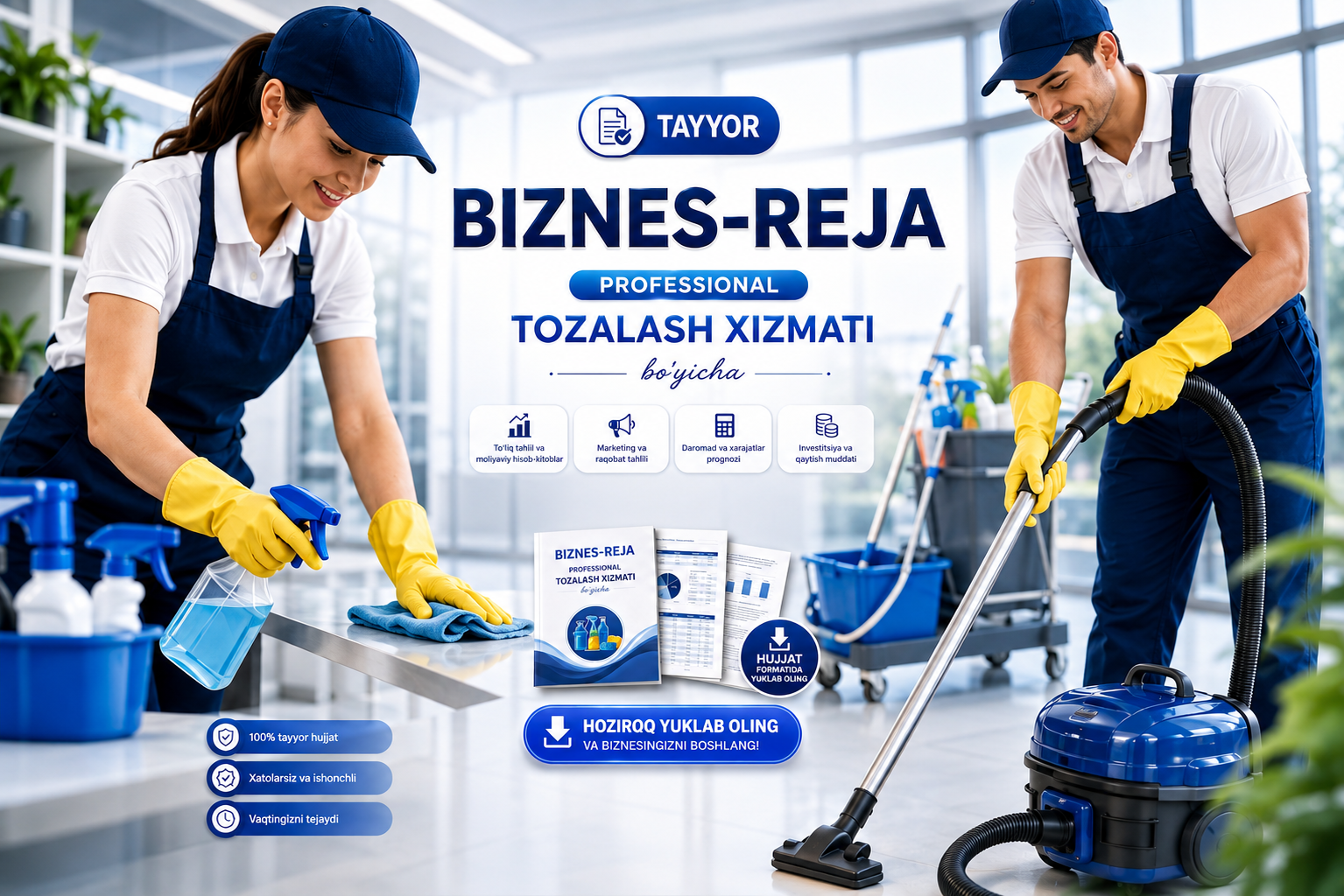 Professional tozalash xizmati ko'rsatish