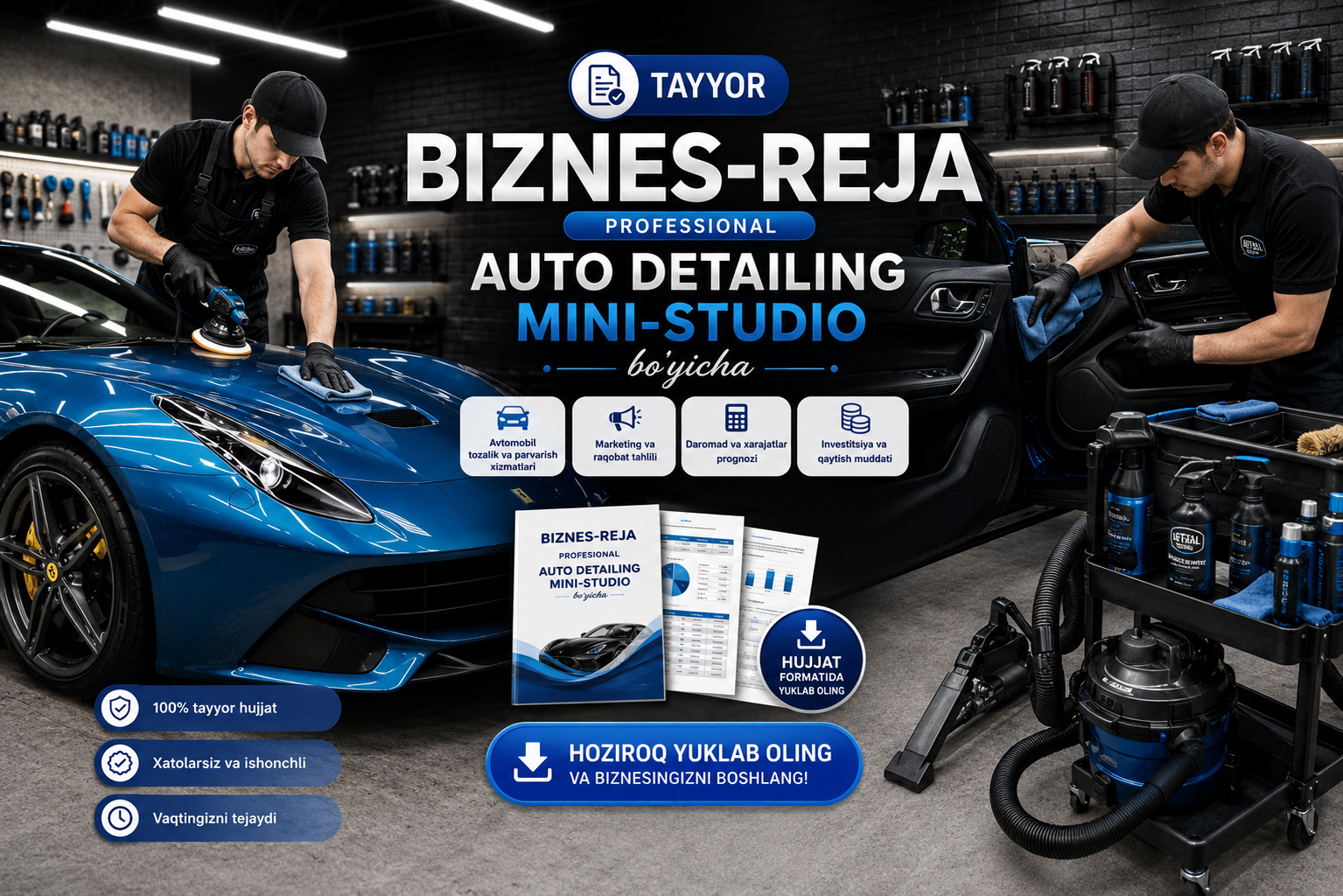 Avto detailing mini-studiyasi tashkil etish