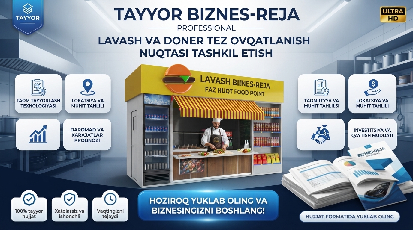 Fastfud savdo nuqtasi tashkil etish