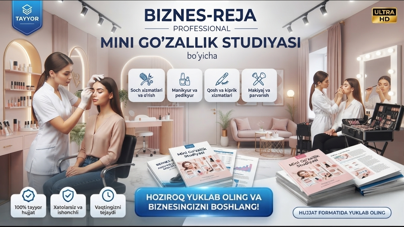 Mini go'zallik saloni studiyasi tashkil etish